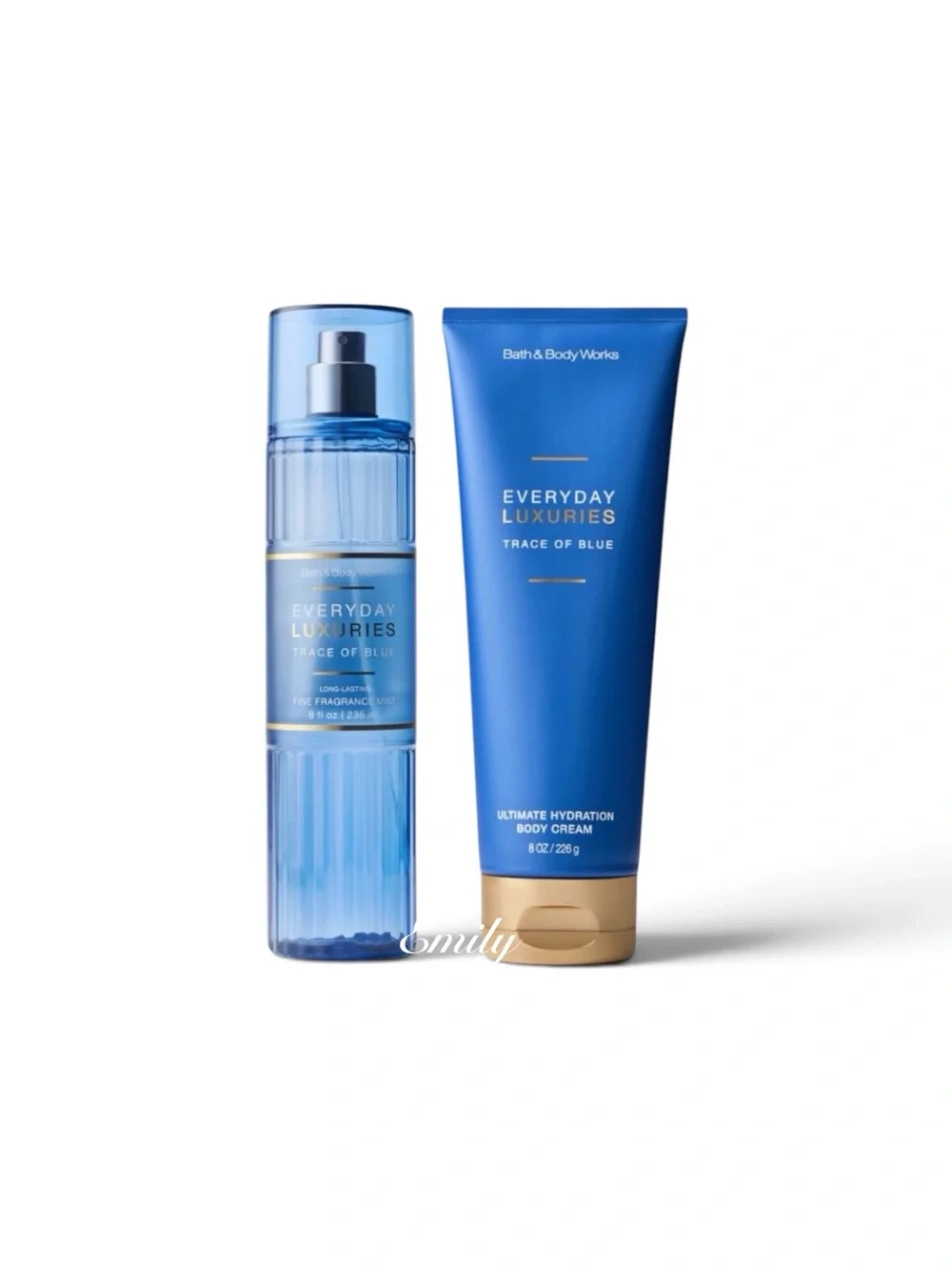 New! TRACES OF BLUE Everyday Luxuries Mist & Body Cream Set